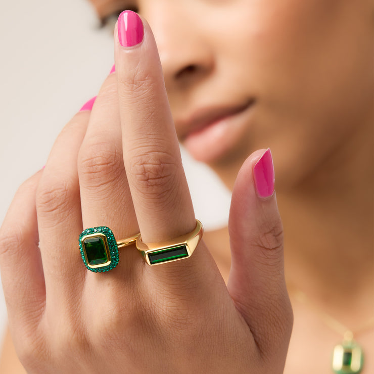 Baguette Ring - Emerald on model