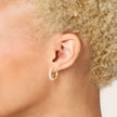 Sparkle Convertible Hoop Earrings - Gold Opal Hoops on model