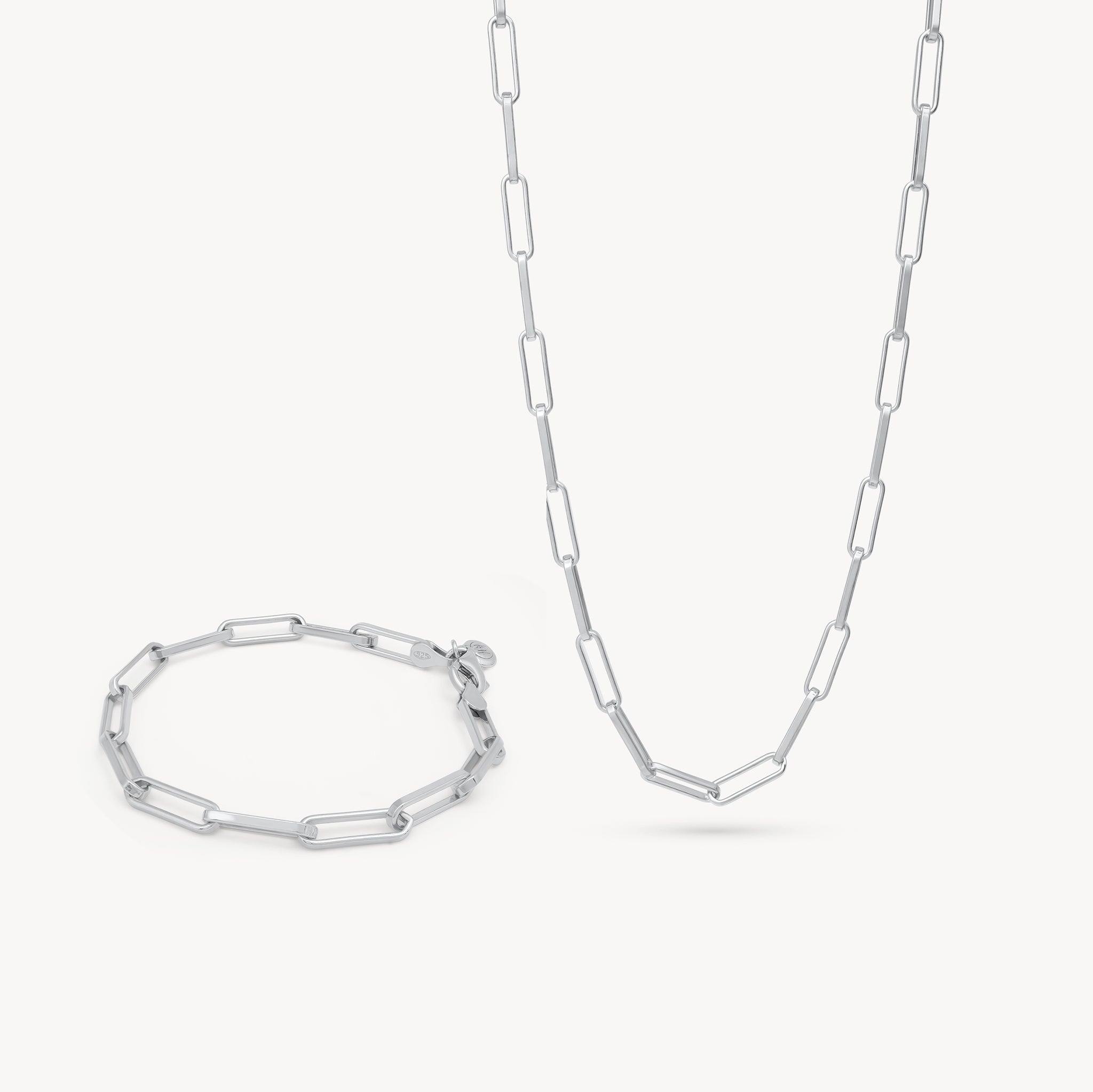 Silver Era Chain Bracelet + Necklace Set