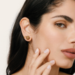 Espresso Sparkle Ball™ Stud Earrings on model