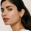 Espresso Sparkle Hoop Earrings on model