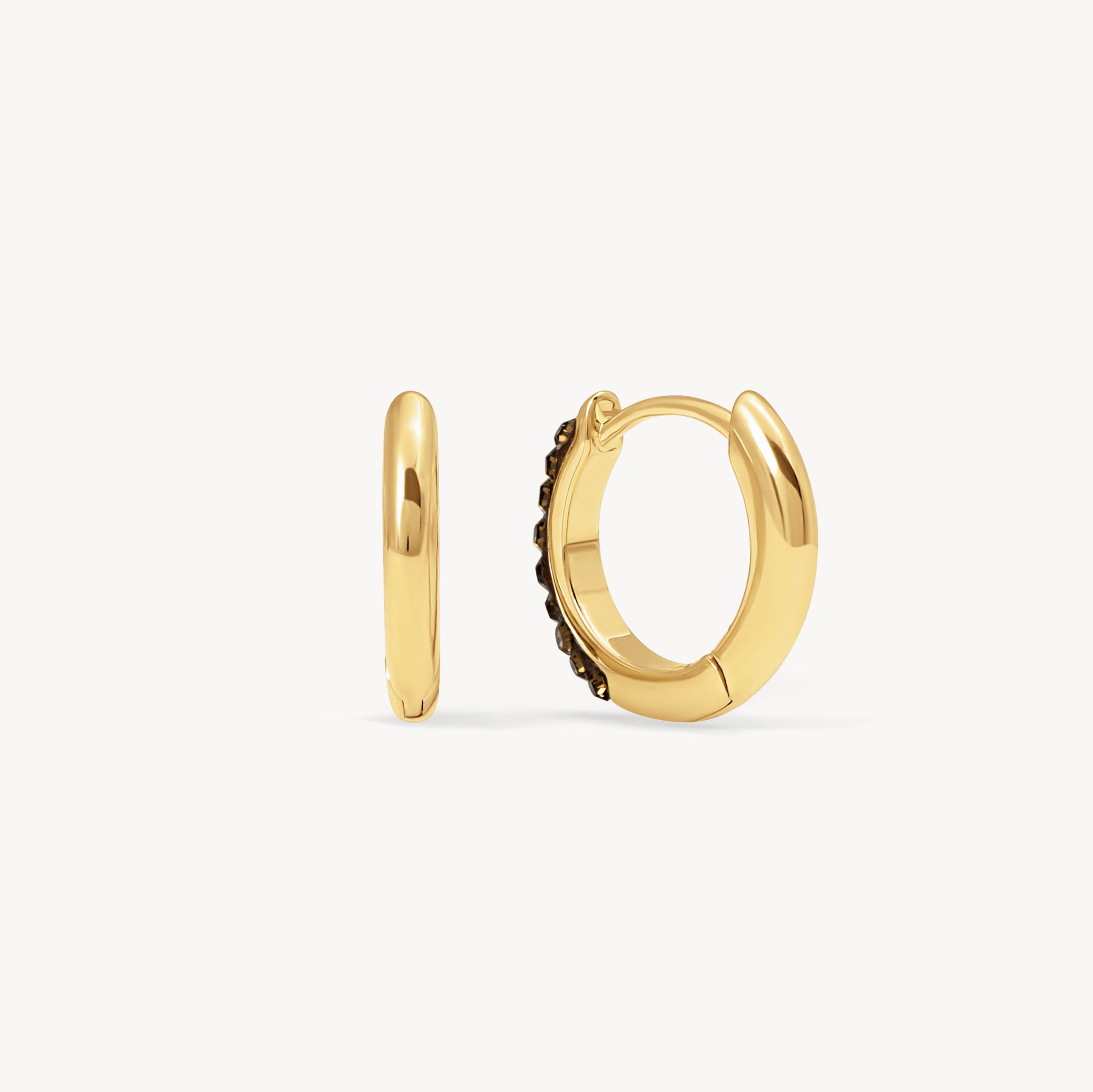 Espresso Sparkle Hoop Earrings