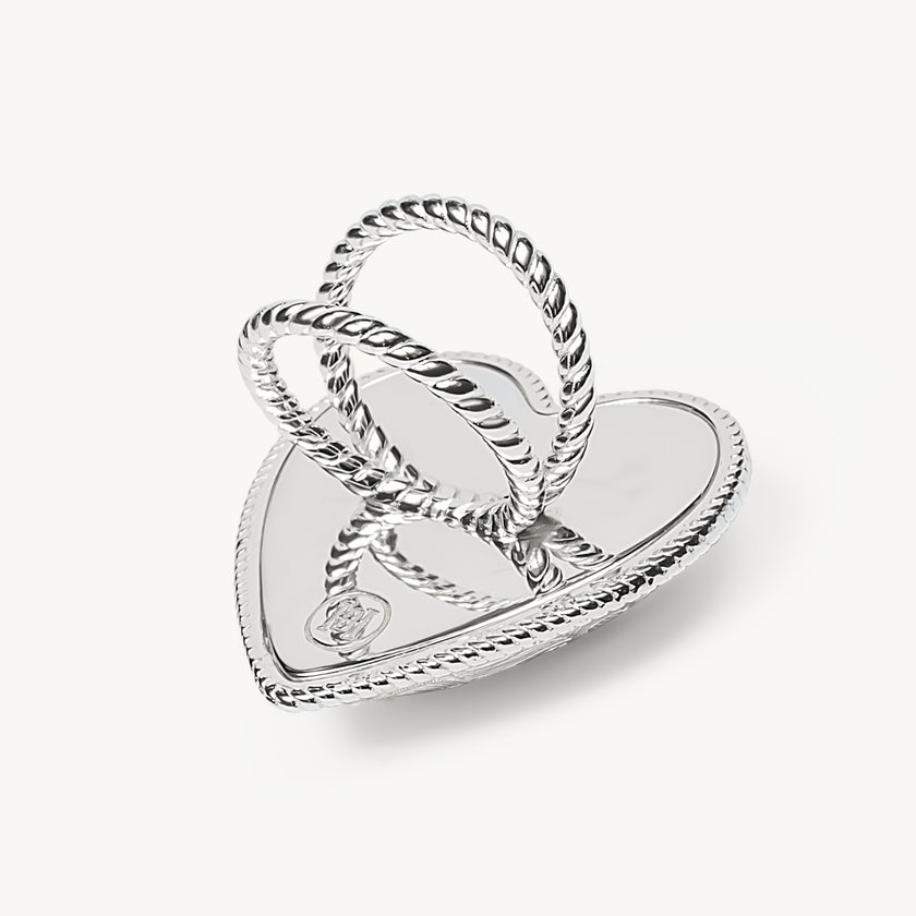 Etched Floral Scarf Slide laying flat