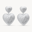 Silver Etched Floral Statement Earrings