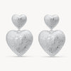 Silver Etched Floral Statement Earrings