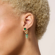 Lightbulb Convertible Earrings - Evergreen on model