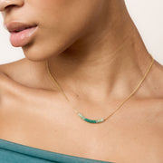 Evergreen Holiday Curved Bar Necklace on mode