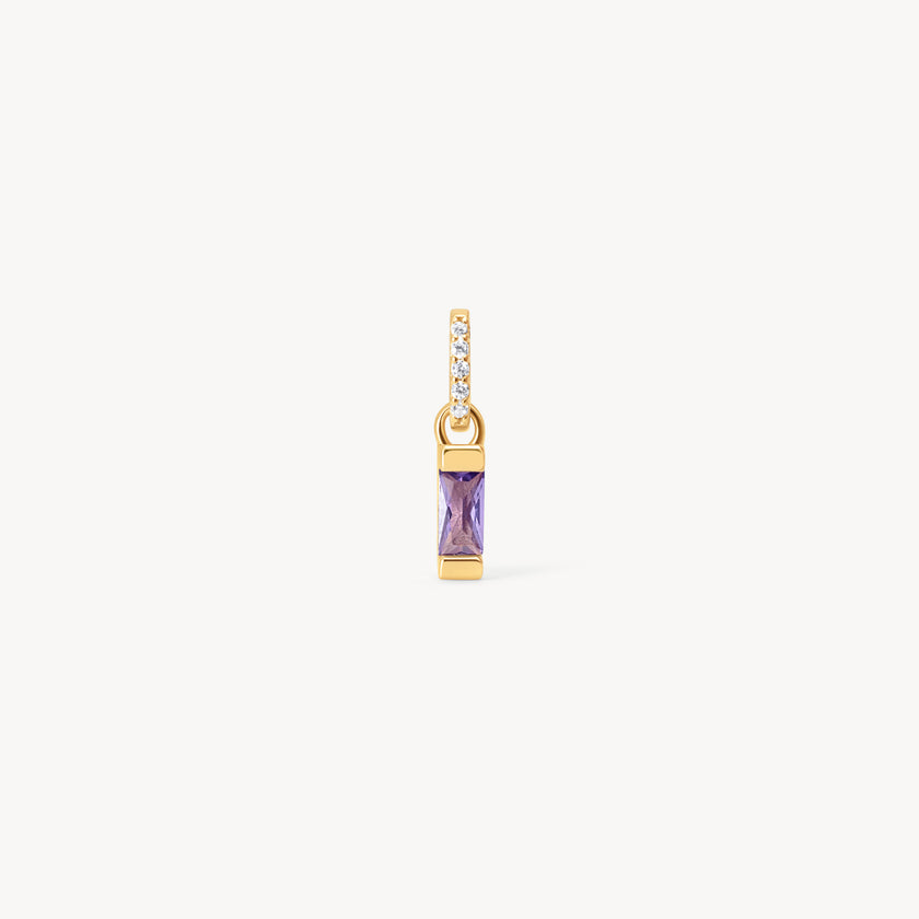 February Birthstone Baguette Charm