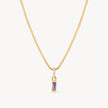 Gold February Birthstone Baguette Necklace