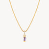 Gold February Birthstone Baguette Necklace