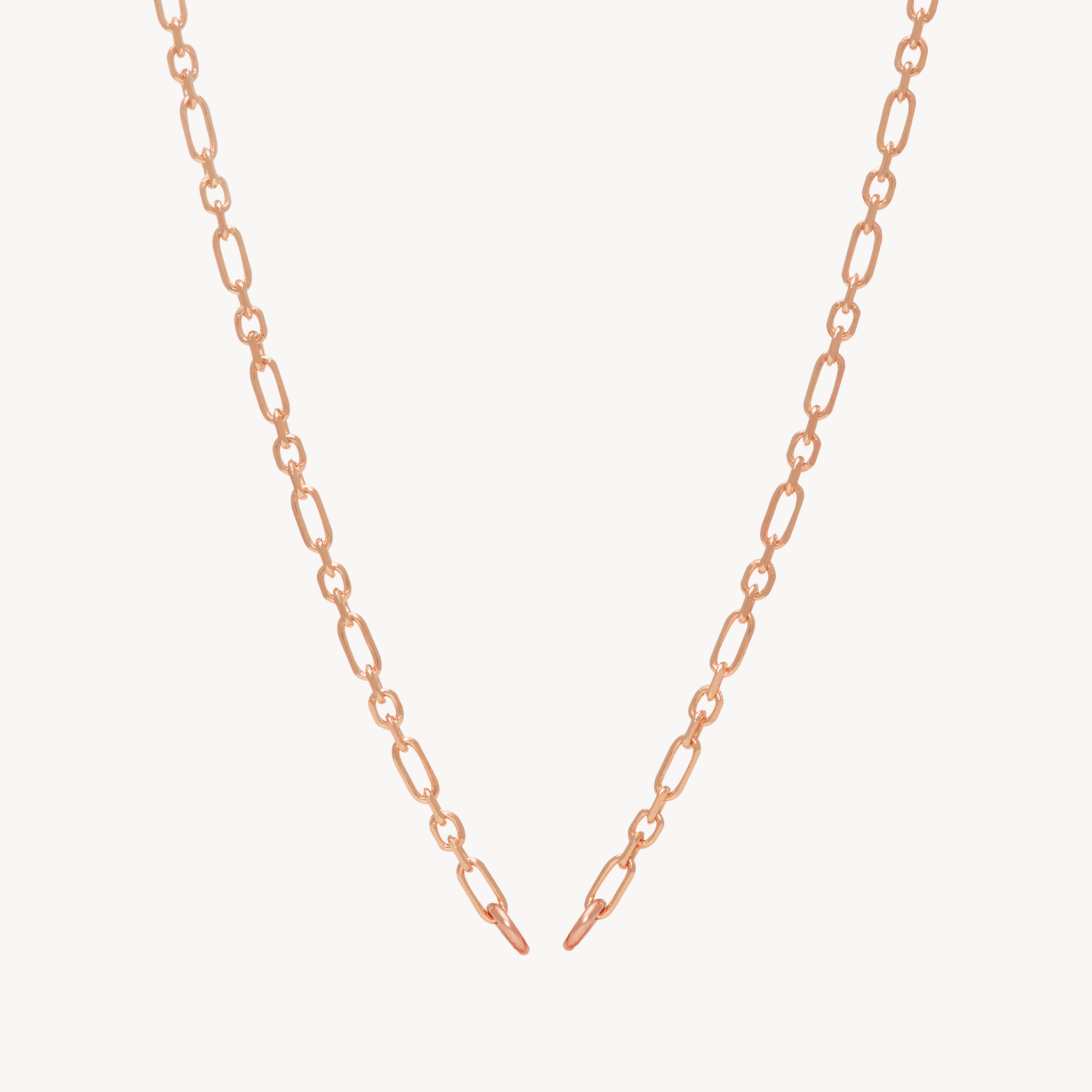 Figaro Charm Chain Necklace — Rose Gold