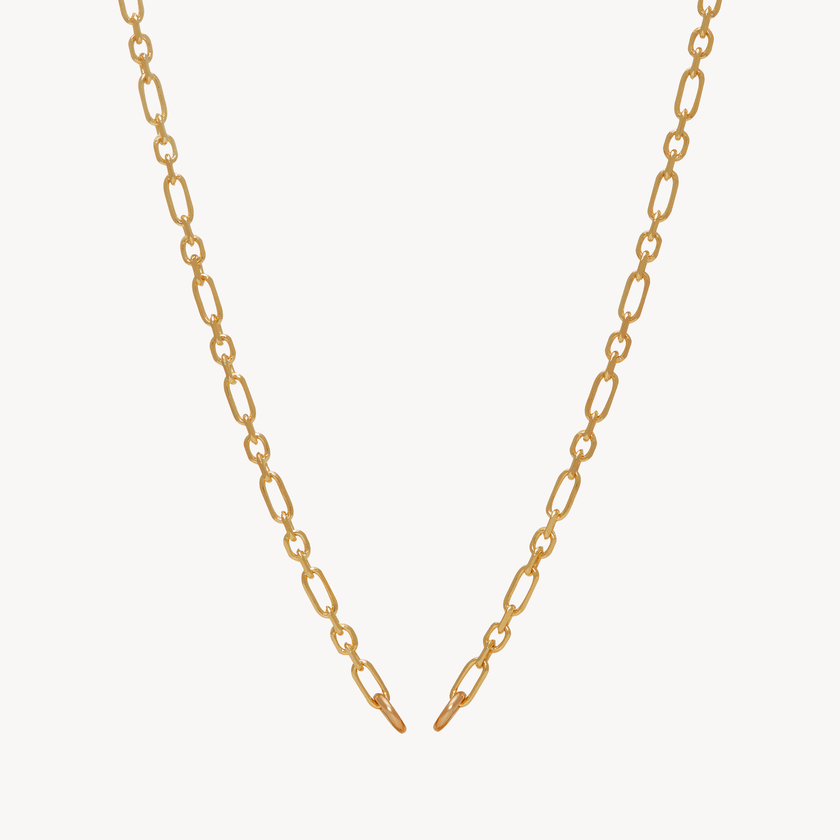 Gold Figaro Chain Charm Necklace Base