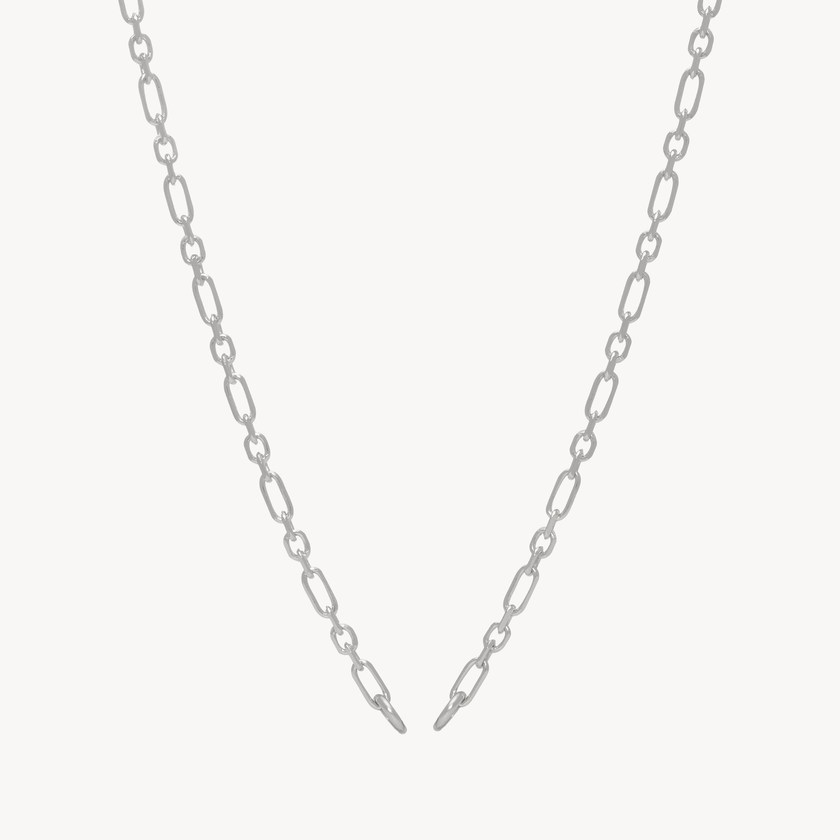 Silver Figaro Chain Charm Necklace Base