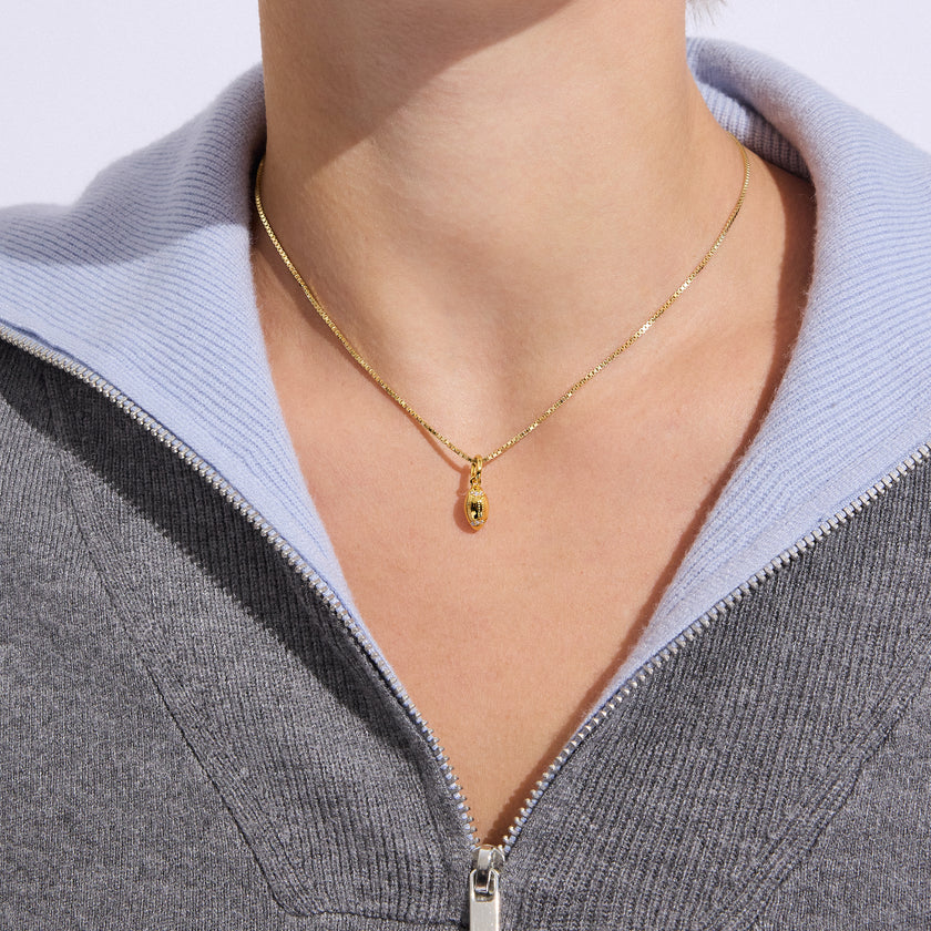 Football Charm Gold on model