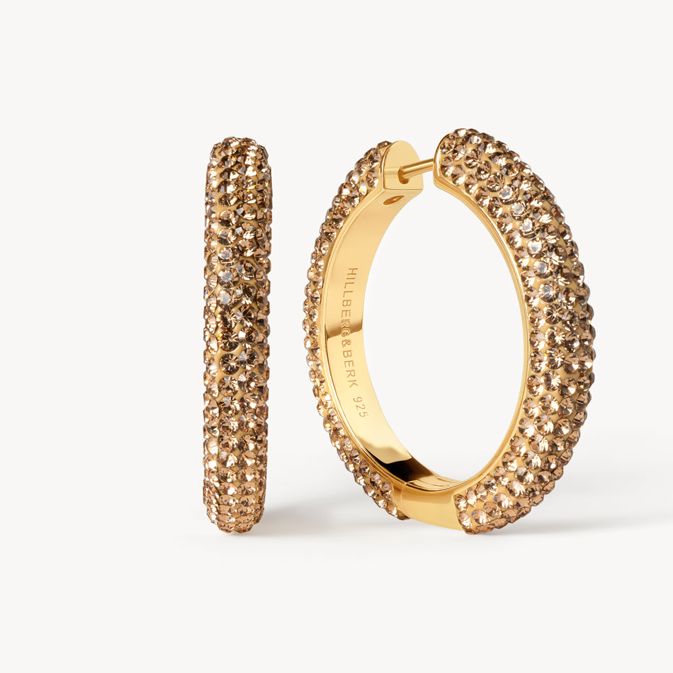 Gold Large Sparkle Hoop Earrings