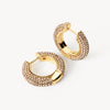 Gold Medium Sparkle Hoop Earrings