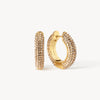 Gold Medium Sparkle Hoop Earrings