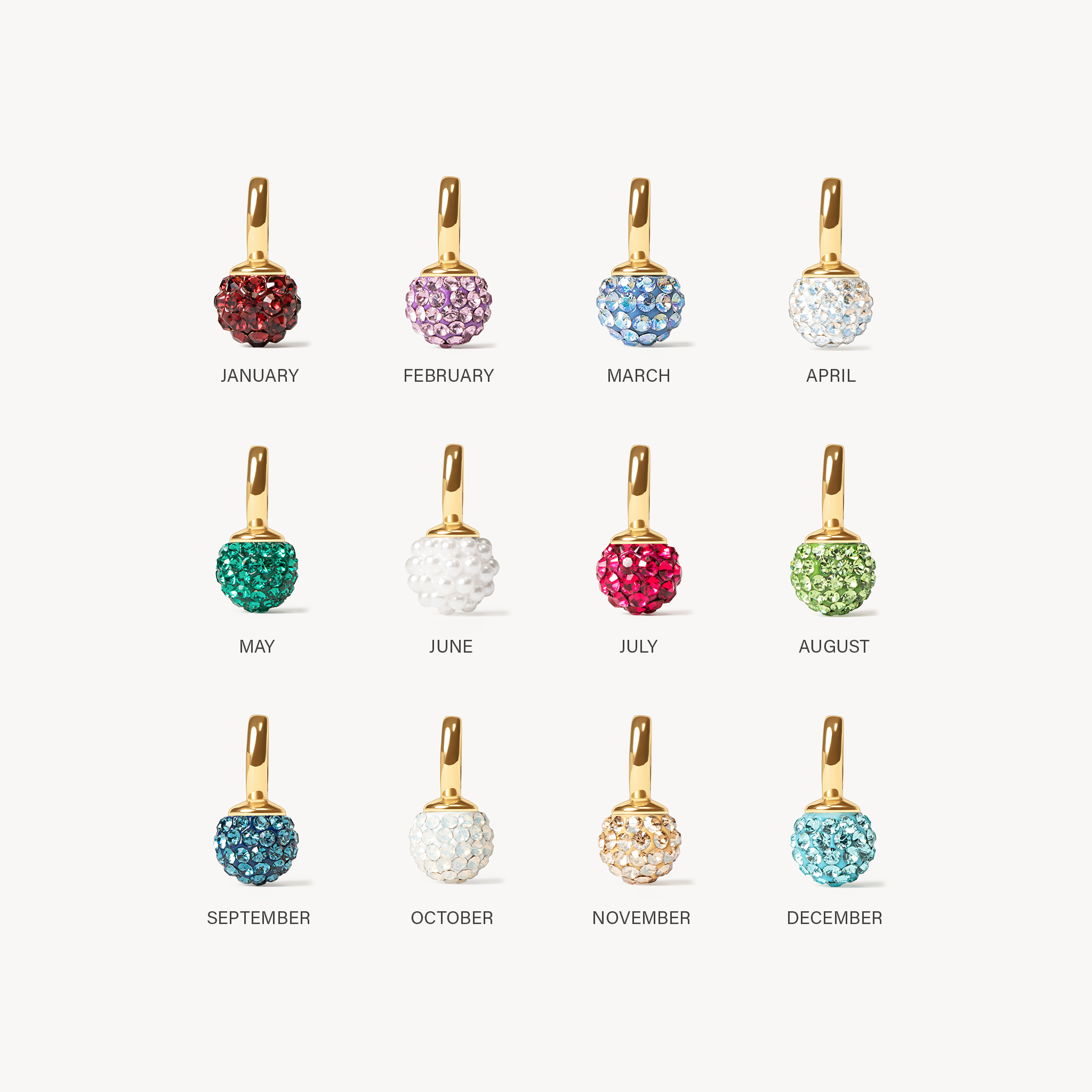 14k Gold Vermeil Mini Birthstone Sparkle Ball™ Charm