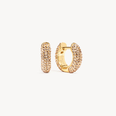 Gold Small Sparkle Hoop Earrings