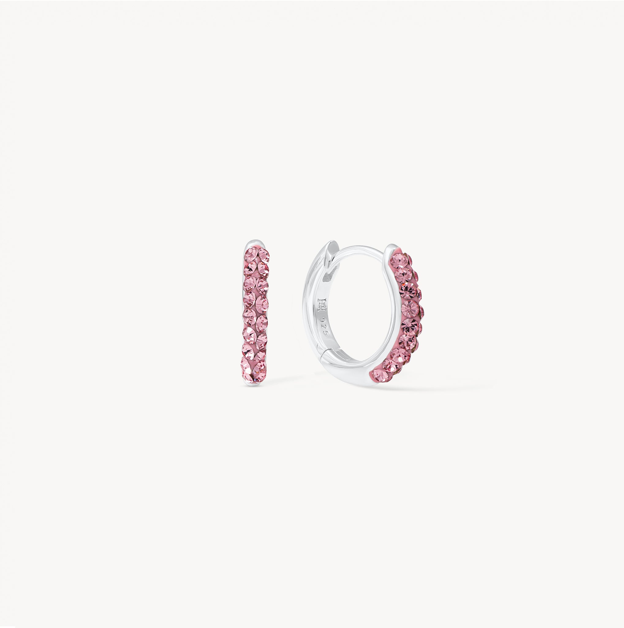 H&B Pink Sparkle Hoop Earrings