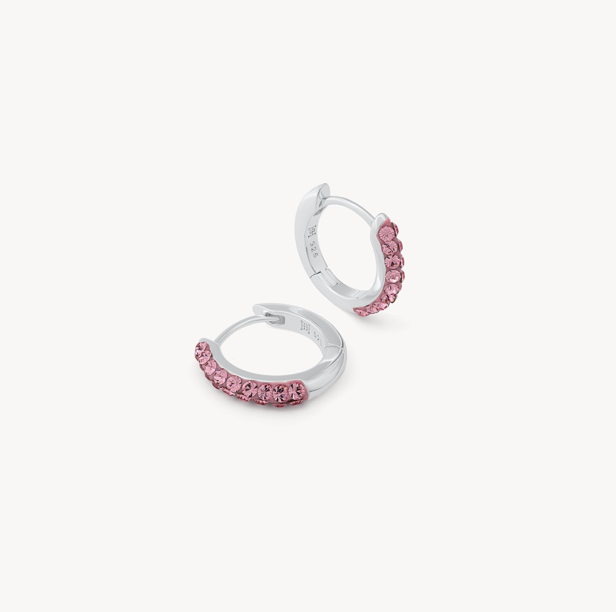 H&B Pink Sparkle Hoop Earrings