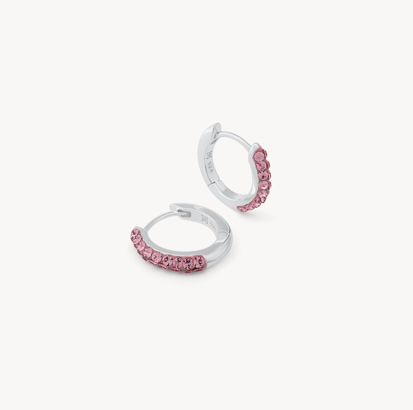 H&B Pink Sparkle Hoop Earrings