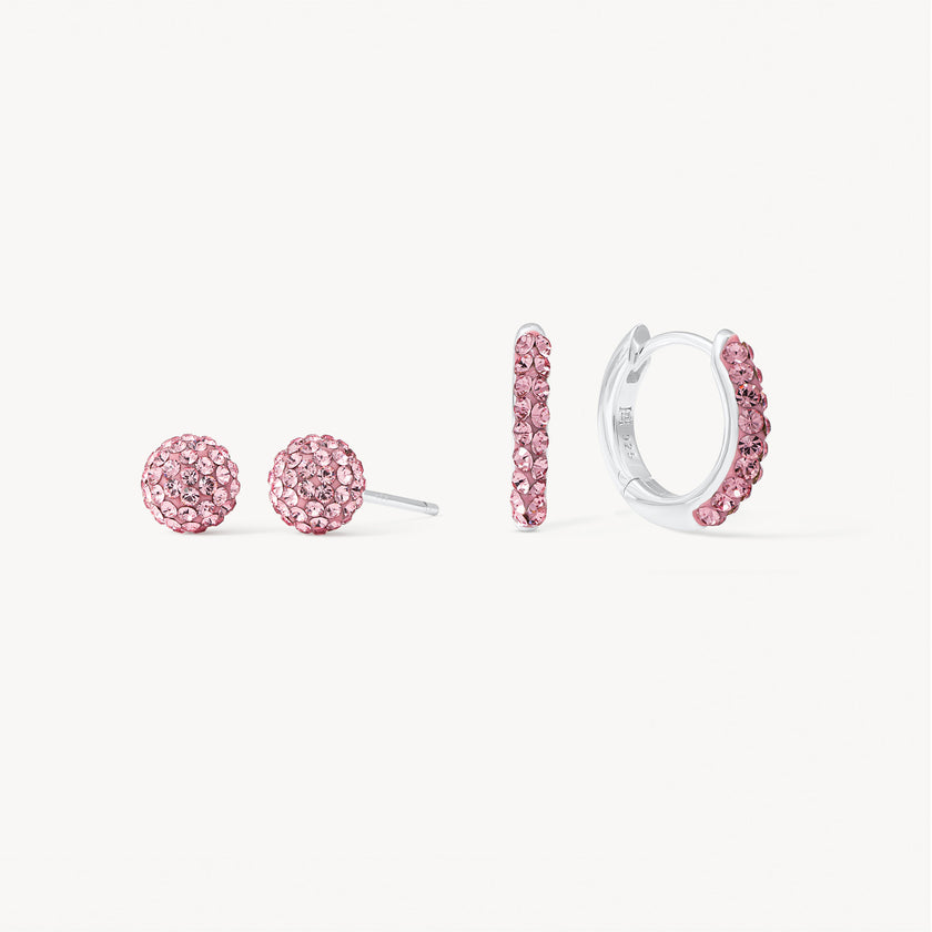 H&B Pink Sparkle Earrings Set