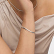 Heart String Chain Bracelet in Silver on model