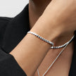 Heart String Chain Bracelet Silver on model