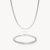 Silver Heart Chain Set 