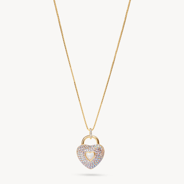 Ballet Slipper Sparkle Heart Pendant Necklace