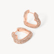 Rose Gold Sparkle Heart Hoop Earrings