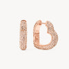 Rose Gold Sparkle Heart Hoop Earrings