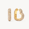 Soft Gold Sparkle Heart Hoop Earrings