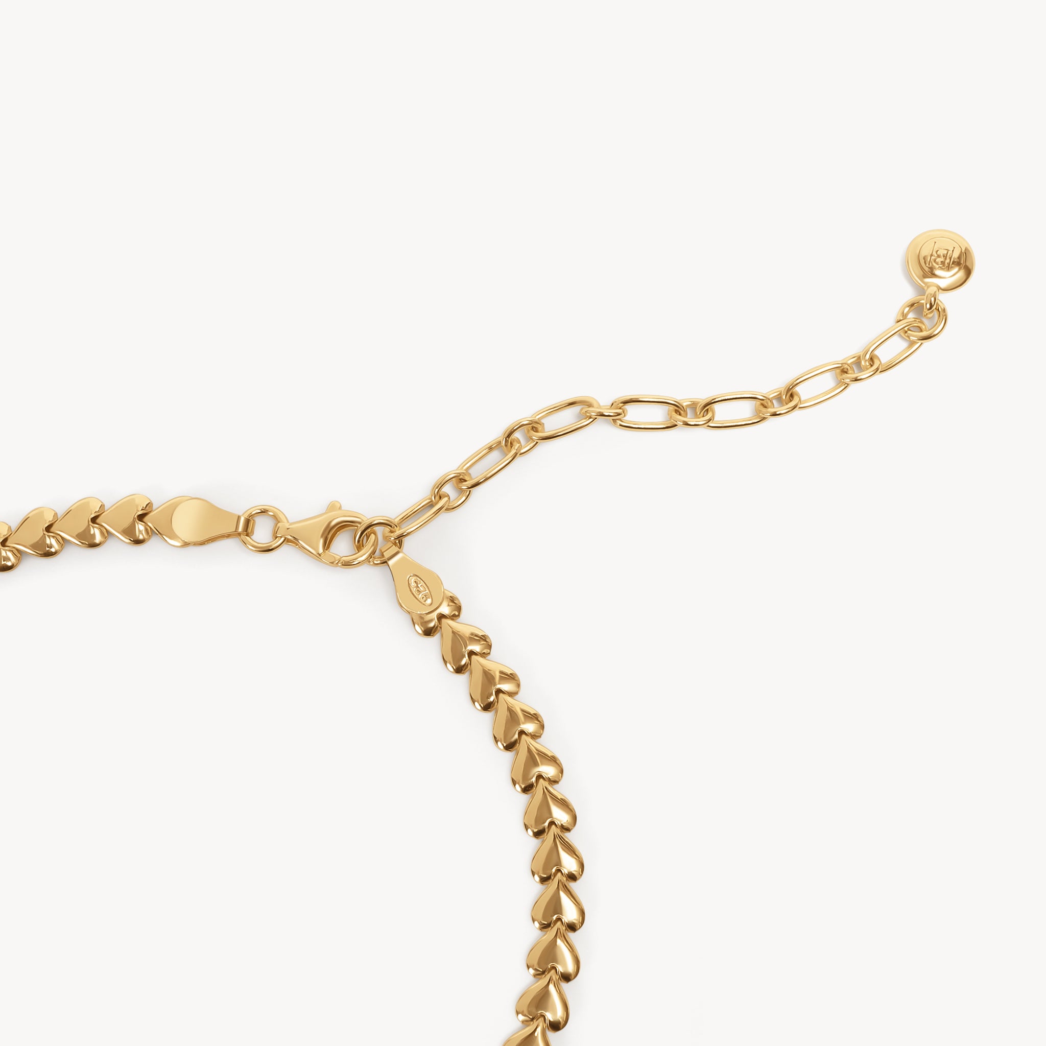 Gold Heart String Chain Anklet Closure