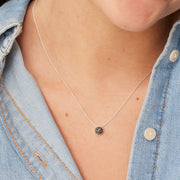 Hematite Sparkle Bezel Slider Necklace on model
