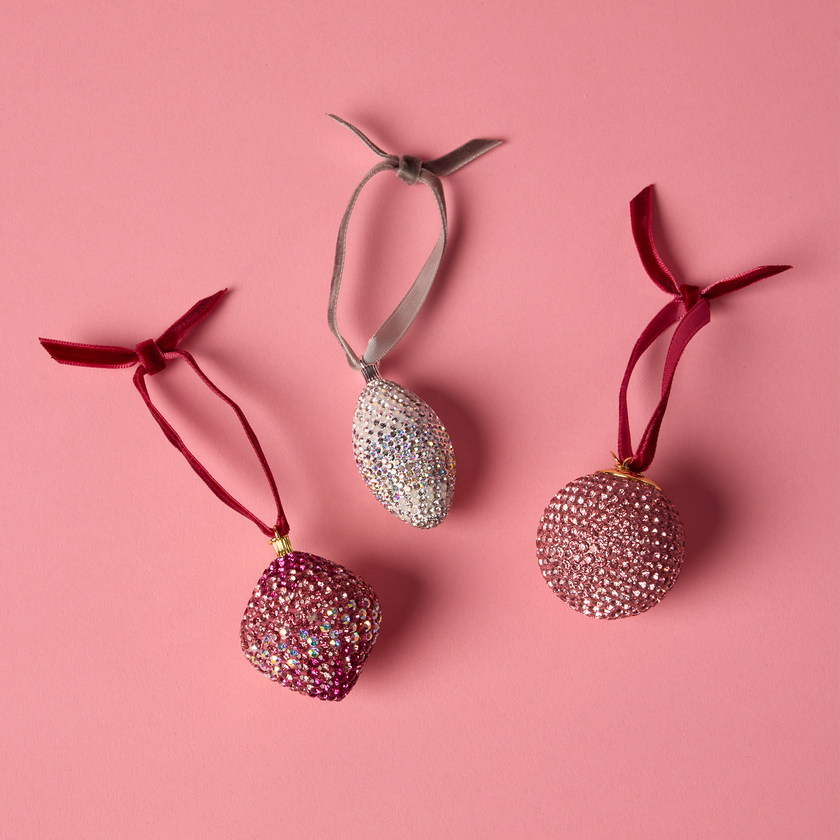 Fuchsia Holiday Lights Ornament Set