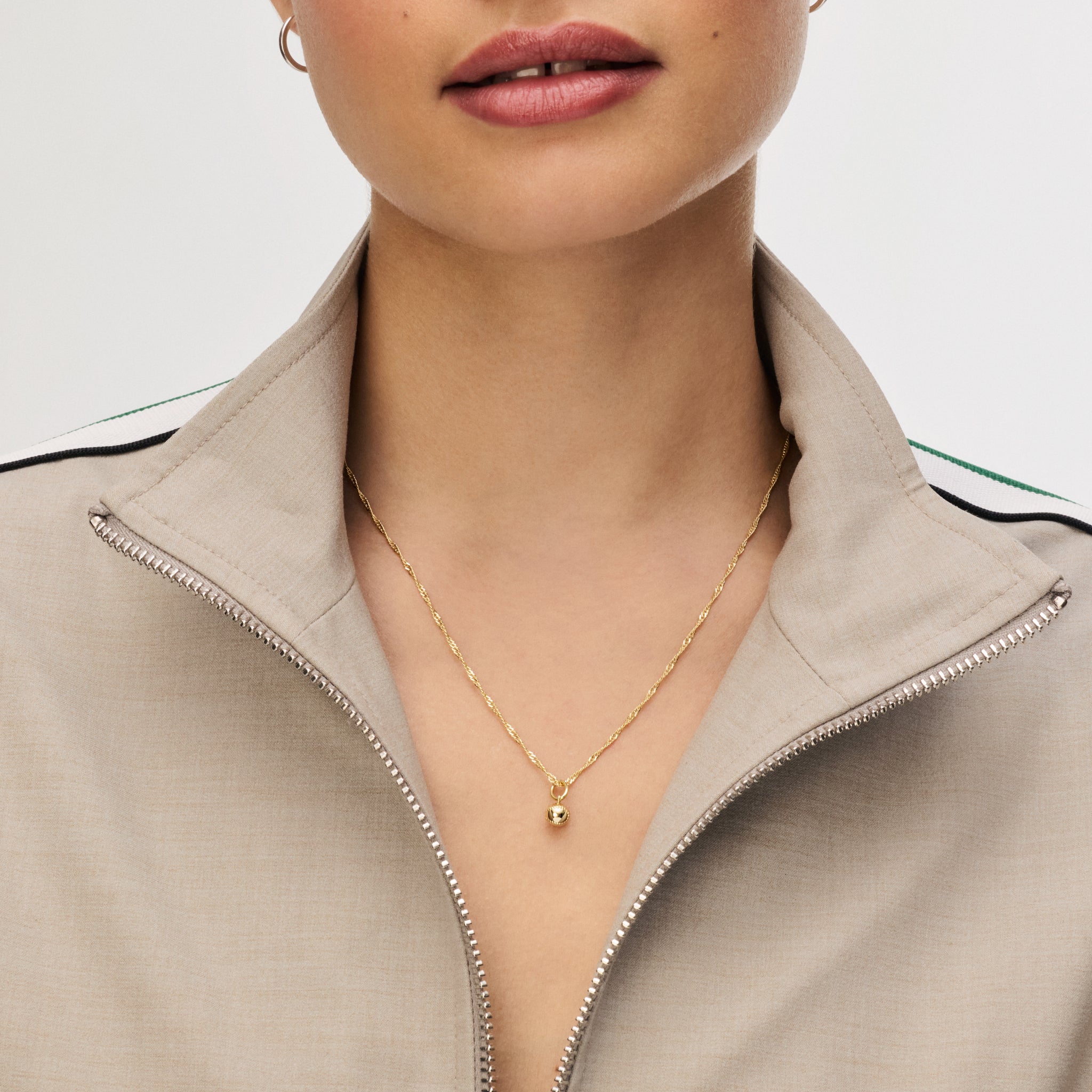 Home Run Charm on a Singapore Chain on model