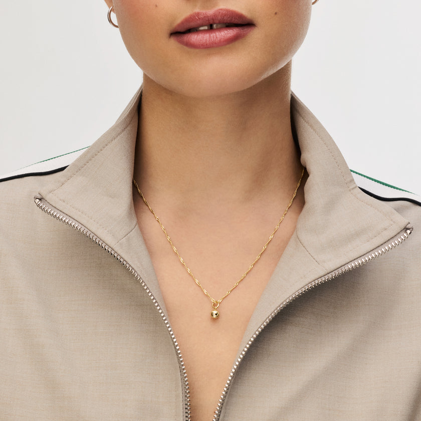 Home Run Charm on a Singapore Chain on model