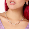 Icon Clip Chain Necklace Silver on model