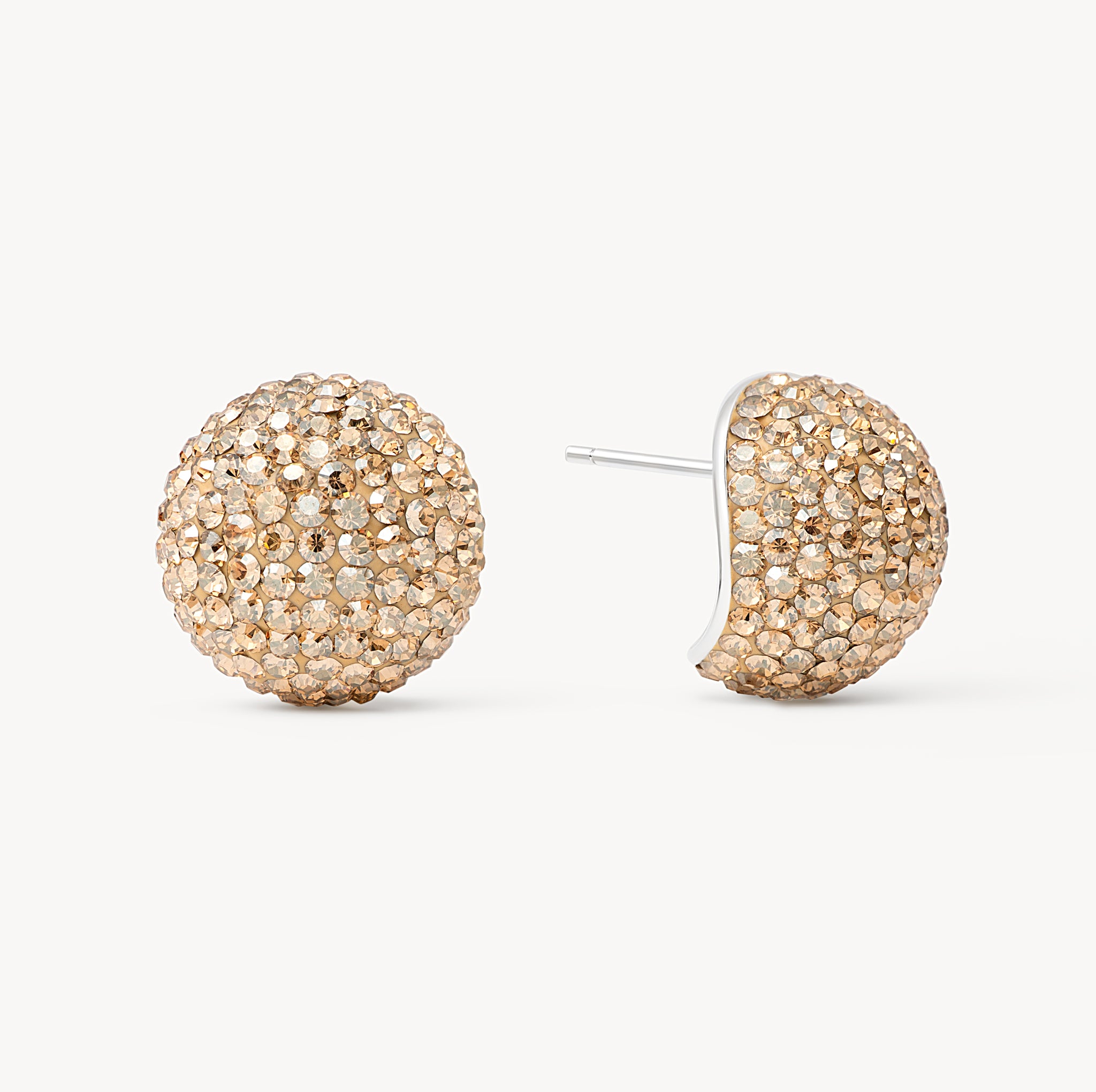 Soft Gold Icon Sparkle Stud Earrings