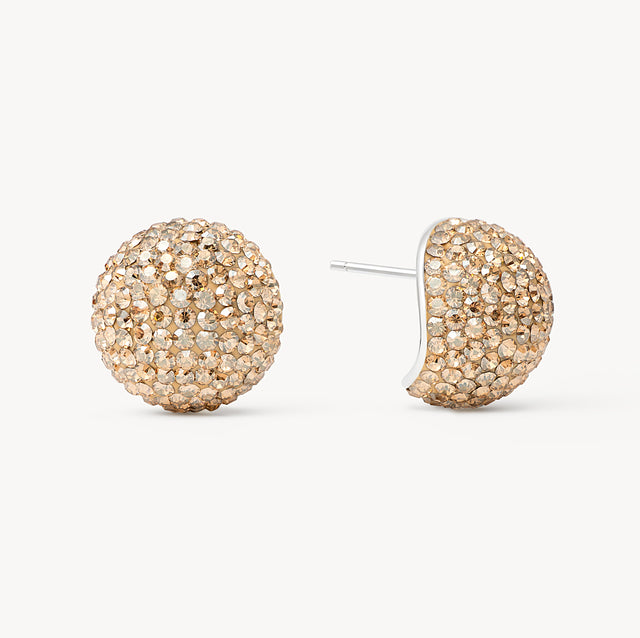 Soft Gold Icon Sparkle Stud Earrings