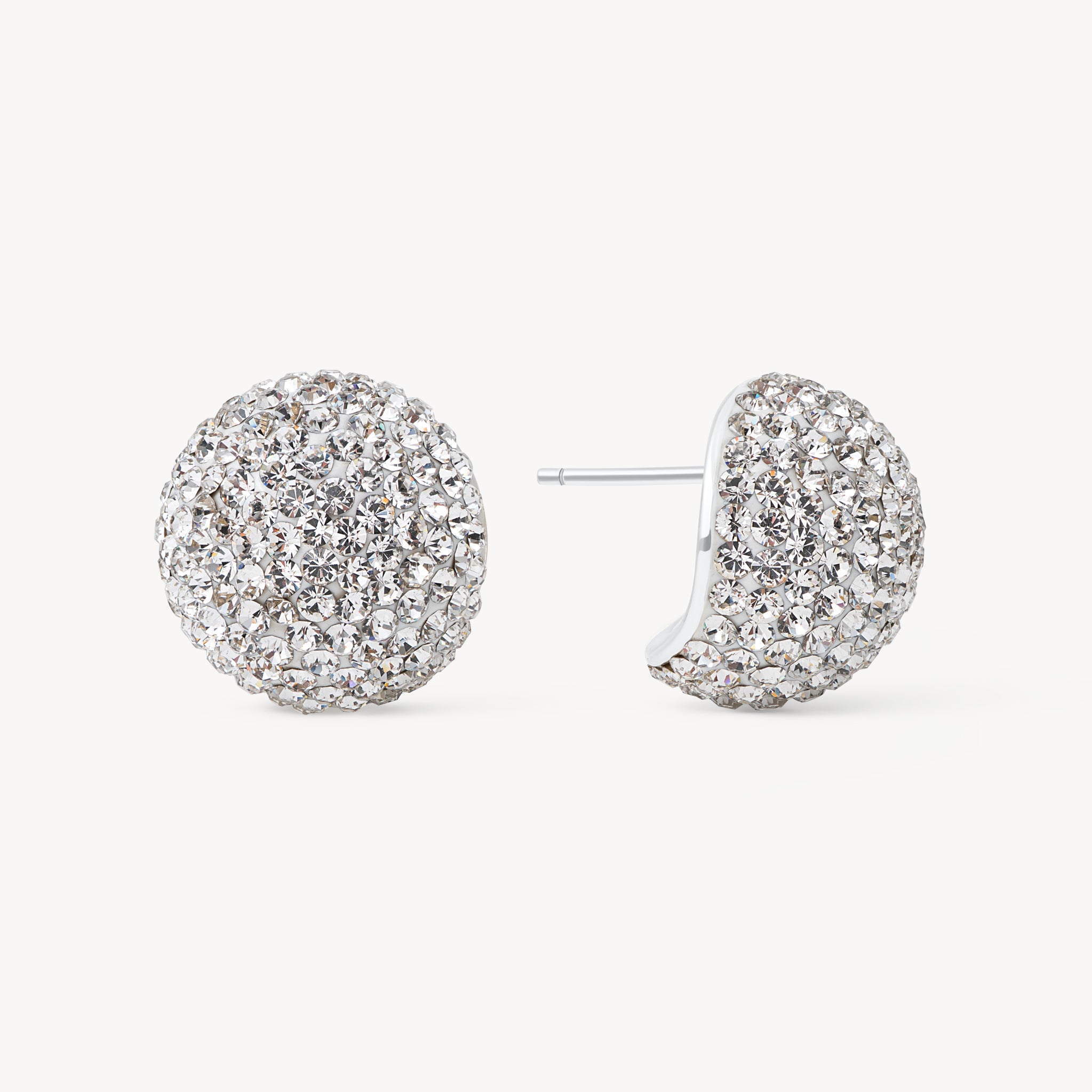 White Icon Sparkle Stud Earrings