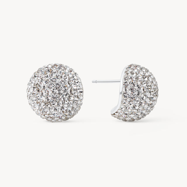 White Icon Sparkle Stud Earrings