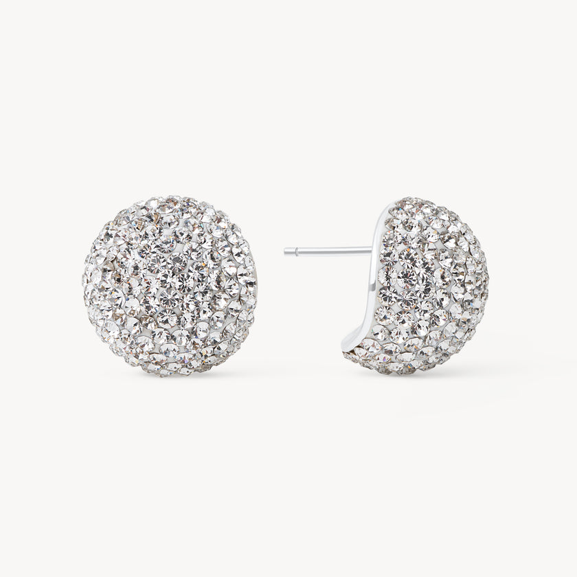 White Icon Sparkle Stud Earrings