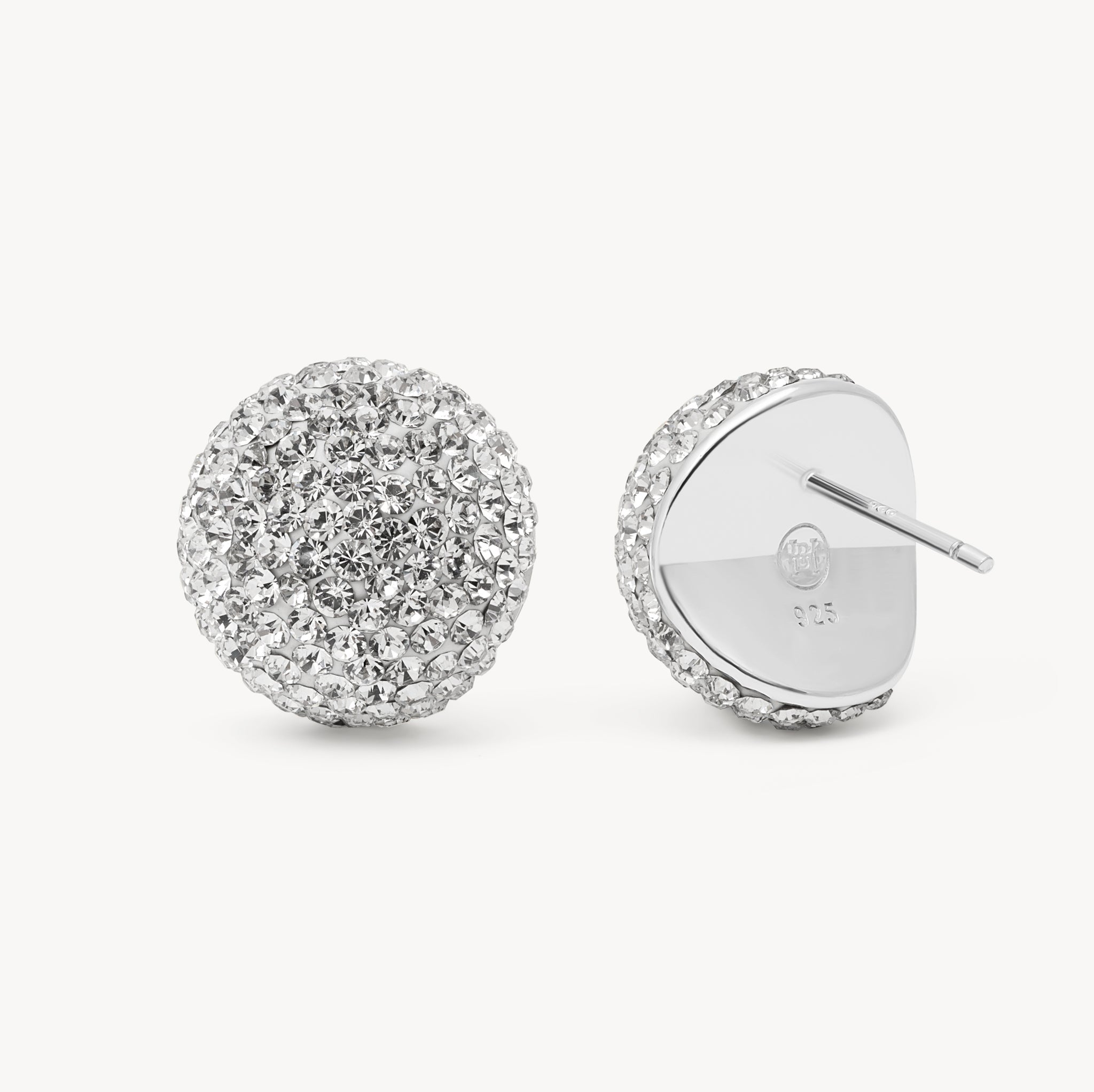 White Icon Sparkle Stud Earrings