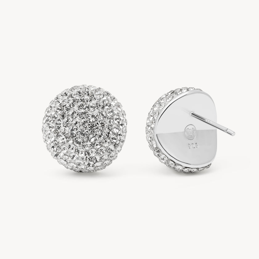 White Icon Sparkle Stud Earrings
