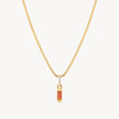 Gold January Birthstone Baguette Necklace