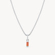 Silver January Birthstone Baguette Necklace