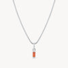 Silver January Birthstone Baguette Necklace